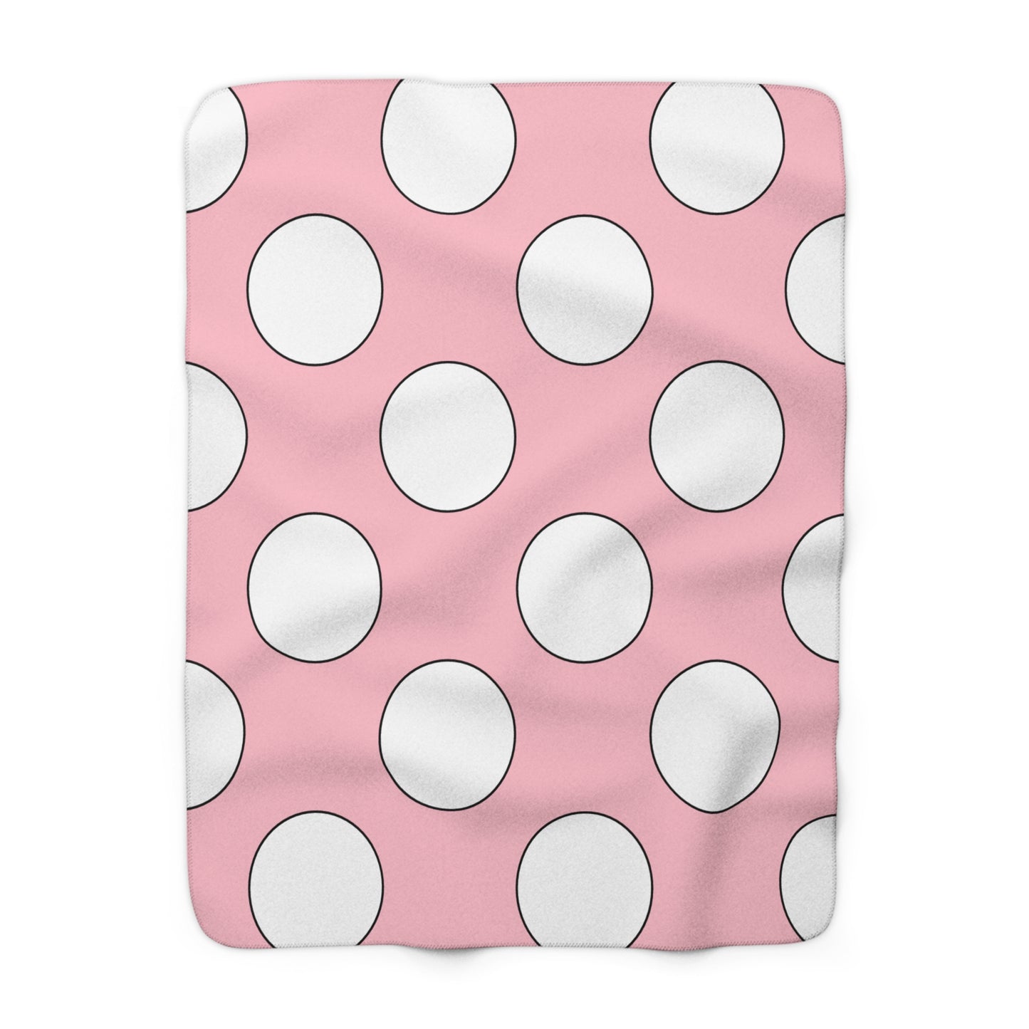 Pink, White Retro Polka Dots Blanket Throw