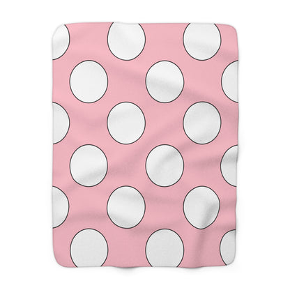 Pink, White Retro Polka Dots Blanket Throw