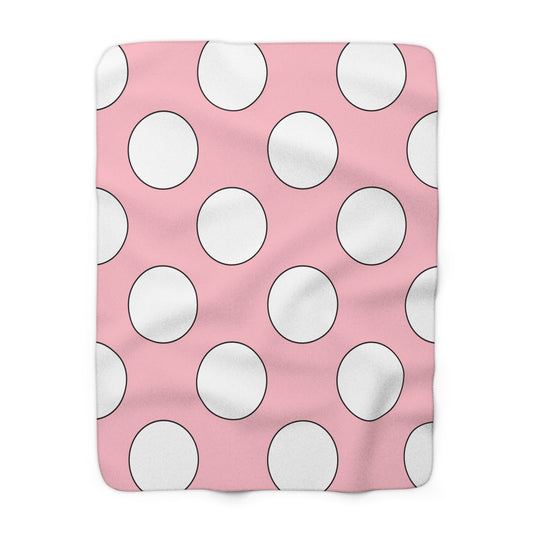 Pink, White Retro Polka Dots Blanket Throw