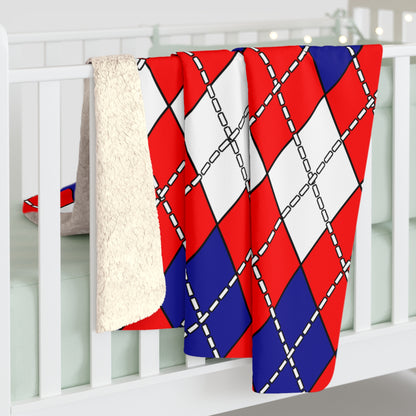 Croatia Retro Argyle Blanket Throw