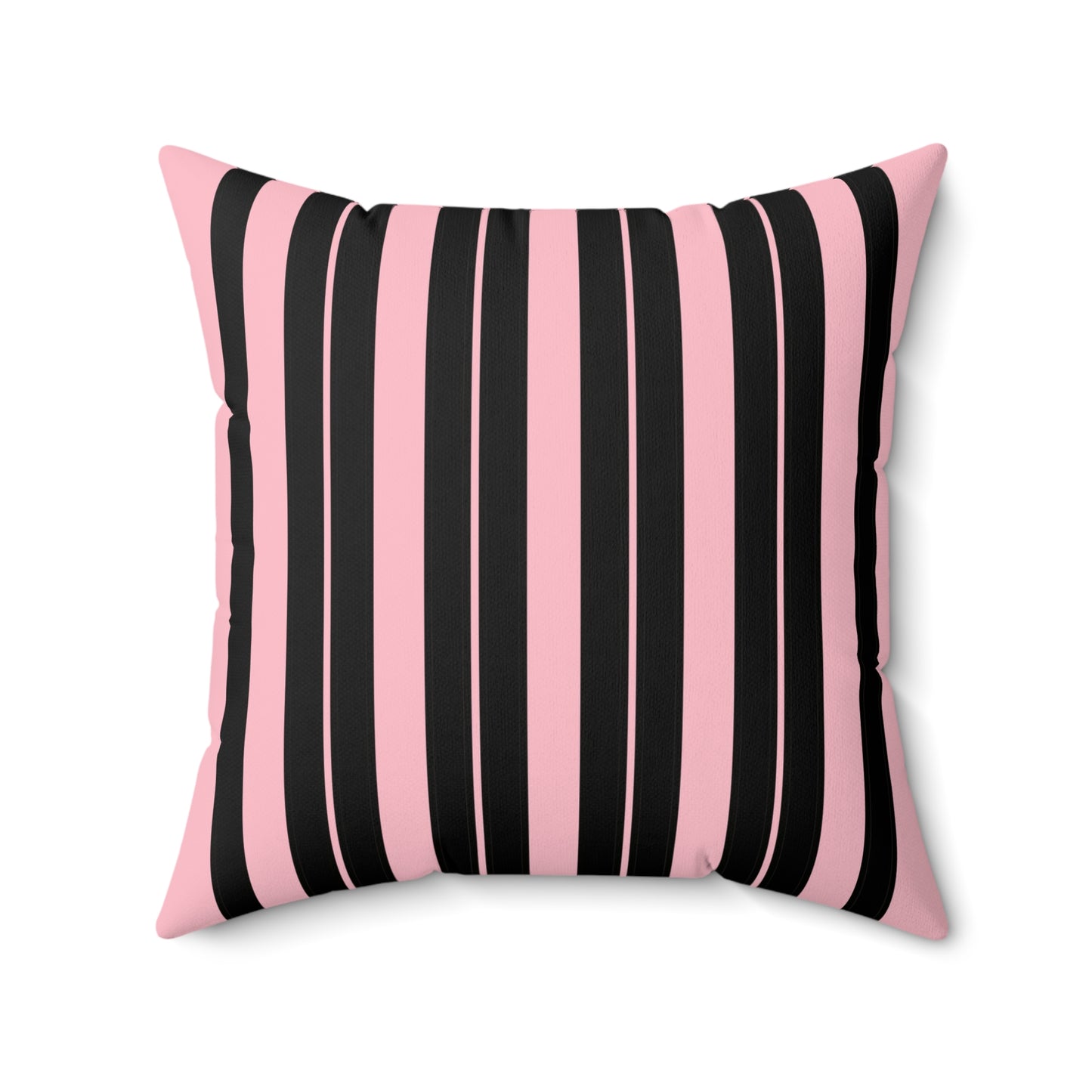 Pink, Black Retro Stripes Cushion Pillow