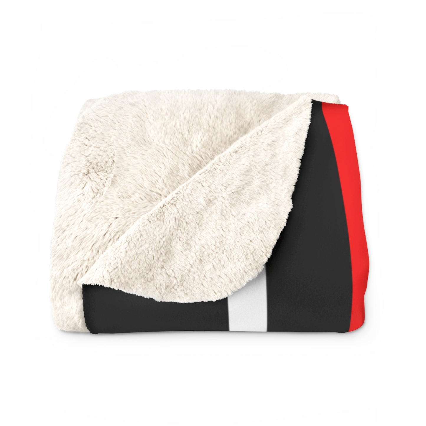 Black, White, Red Retro Stripes Blanket Throw