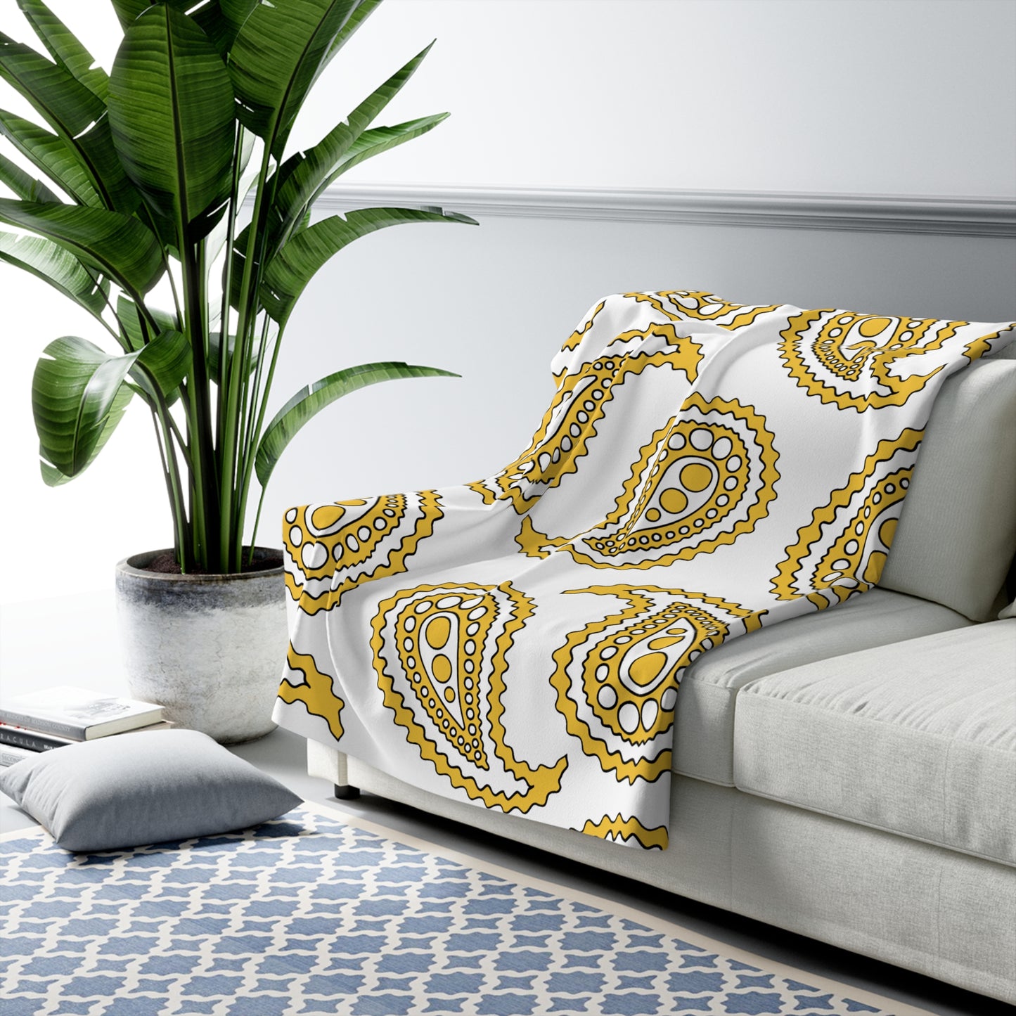 United States Virgin Islands Retro Paisley Blanket Throw