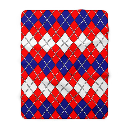 Croatia Retro Argyle Blanket Throw