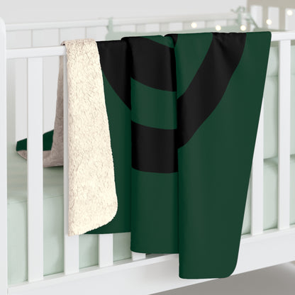 Dark Green, Black Retro Target Blanket Throw