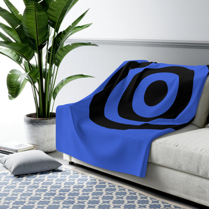 Royal Blue, Black Retro Target Blanket Throw