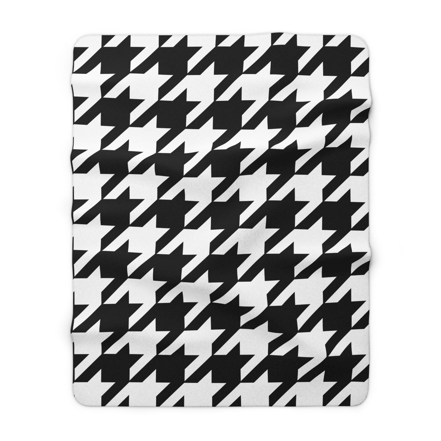 Black, White Retro Houndstooth Blanket Throw