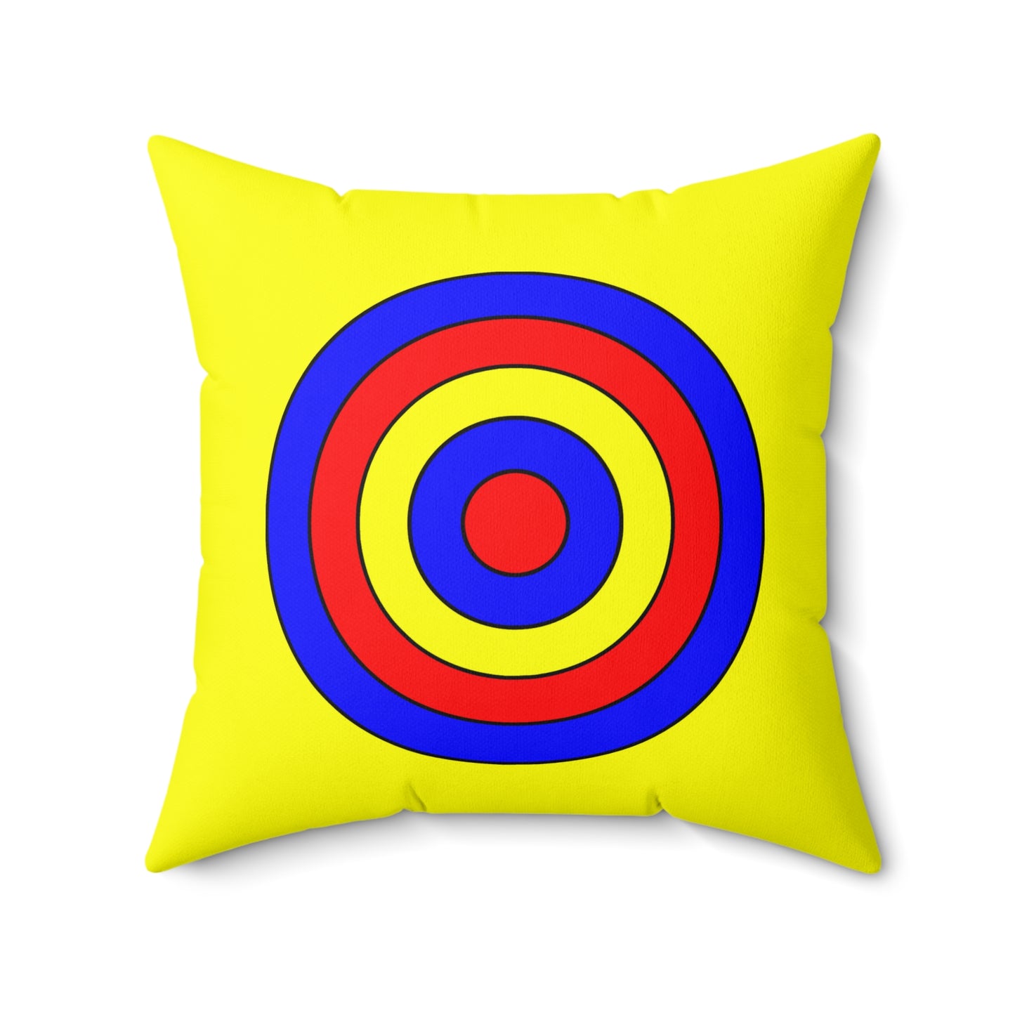 Yellow, Blue, Red Retro Target Cushion Pillow