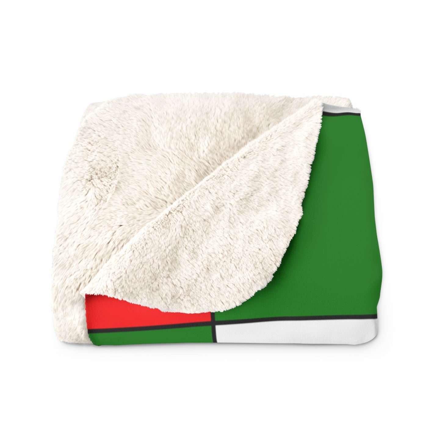 Green, White, Red Retro Check Blanket Throw