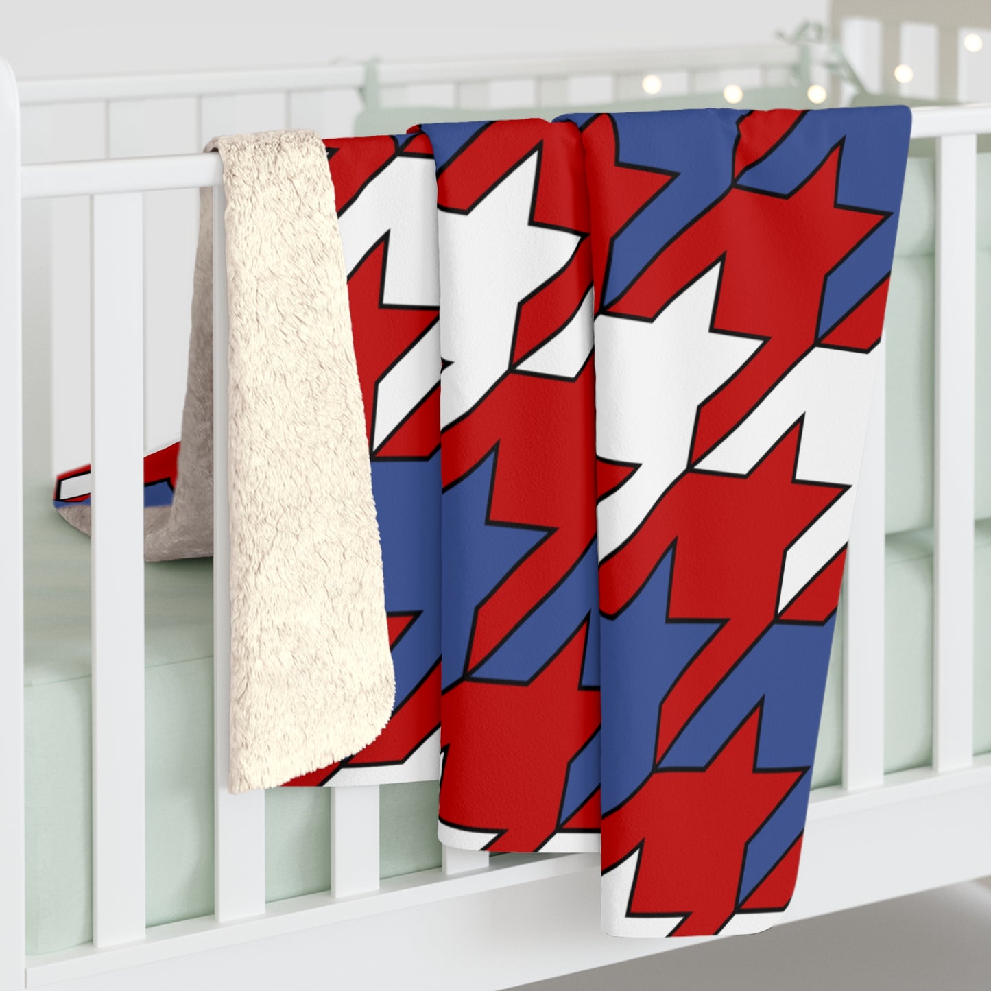 Democratic Peoples Republic Of Korea Retro Houndstooth Blanket Throw