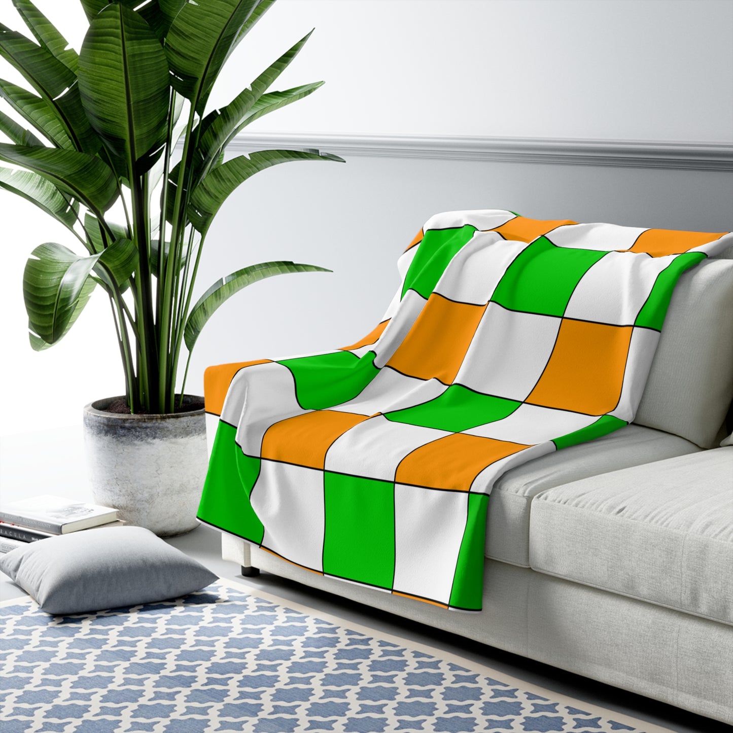 Cote Divoire Retro Check Blanket Throw