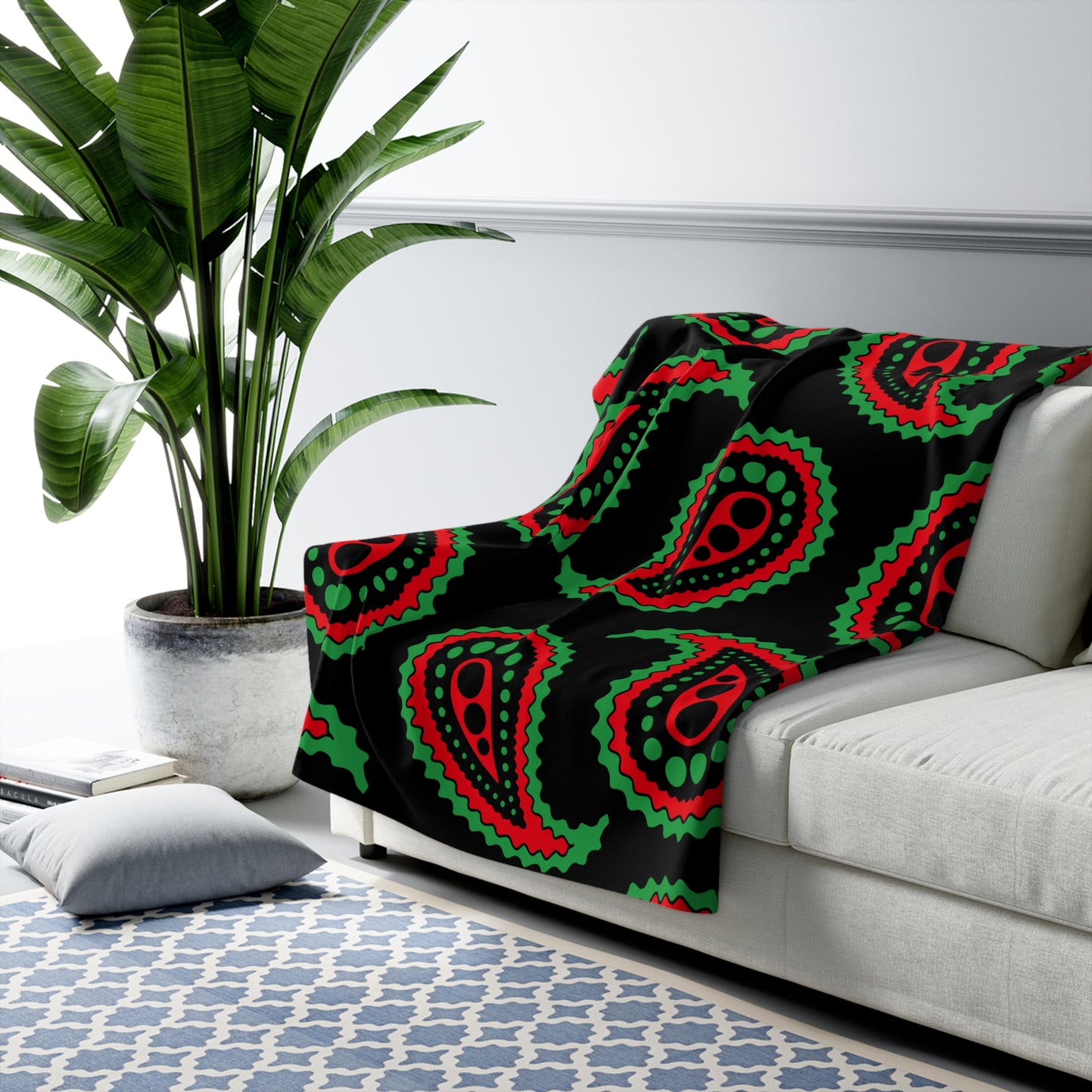 Libya Retro Paisley Blanket Throw