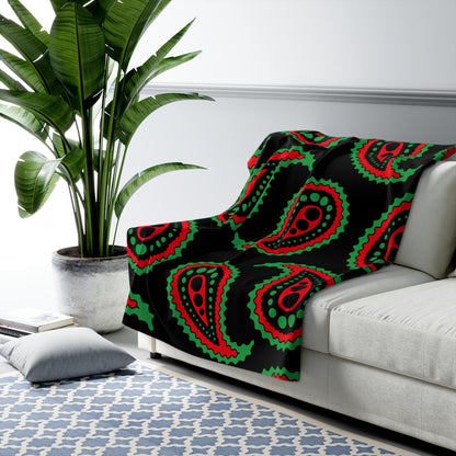 Libya Retro Paisley Blanket Throw