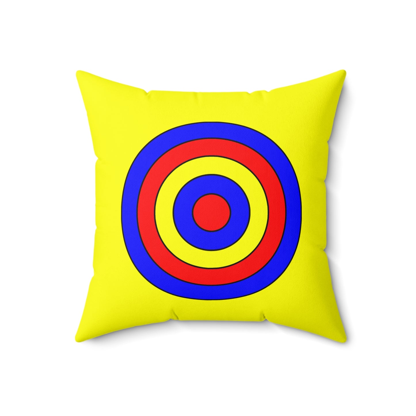 Yellow, Blue, Red Retro Target Cushion Pillow