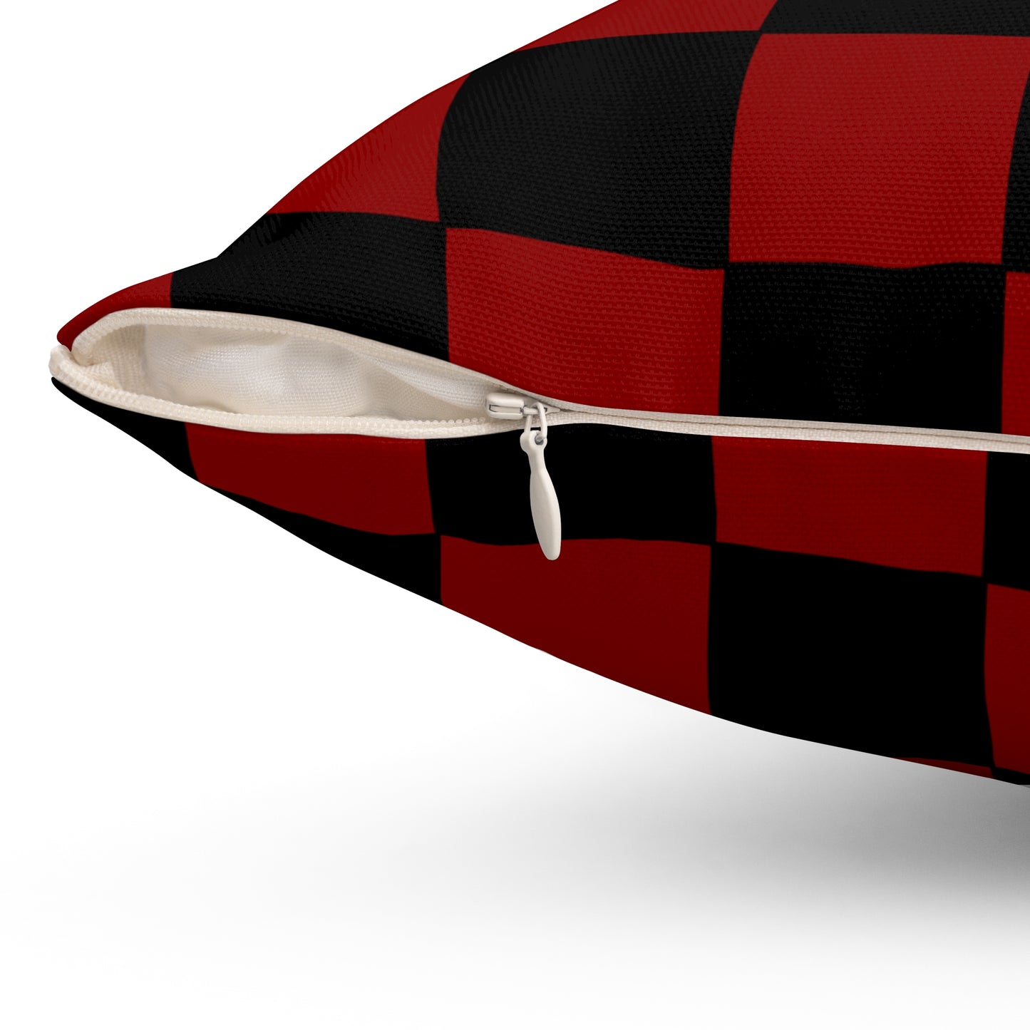 Dark Red, Black Retro Check Cushion Pillow