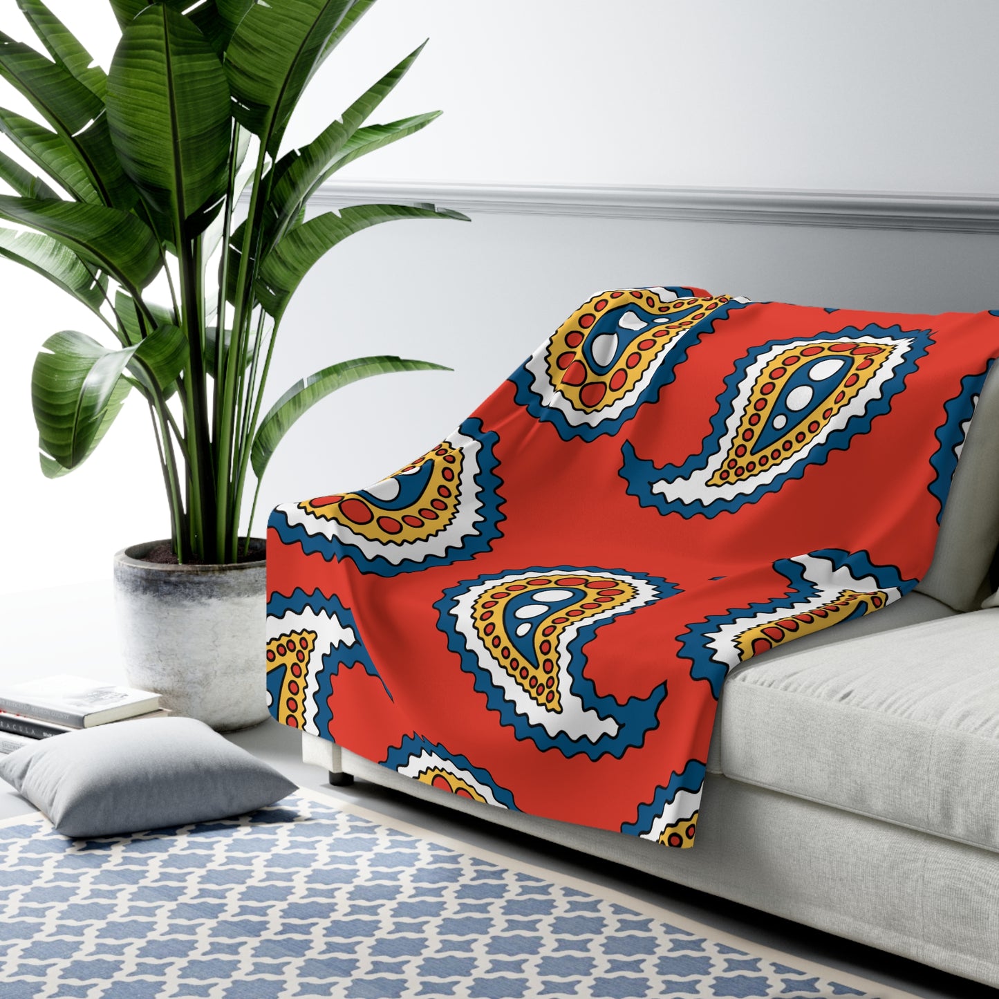 Kiribati Retro Paisley Blanket Throw