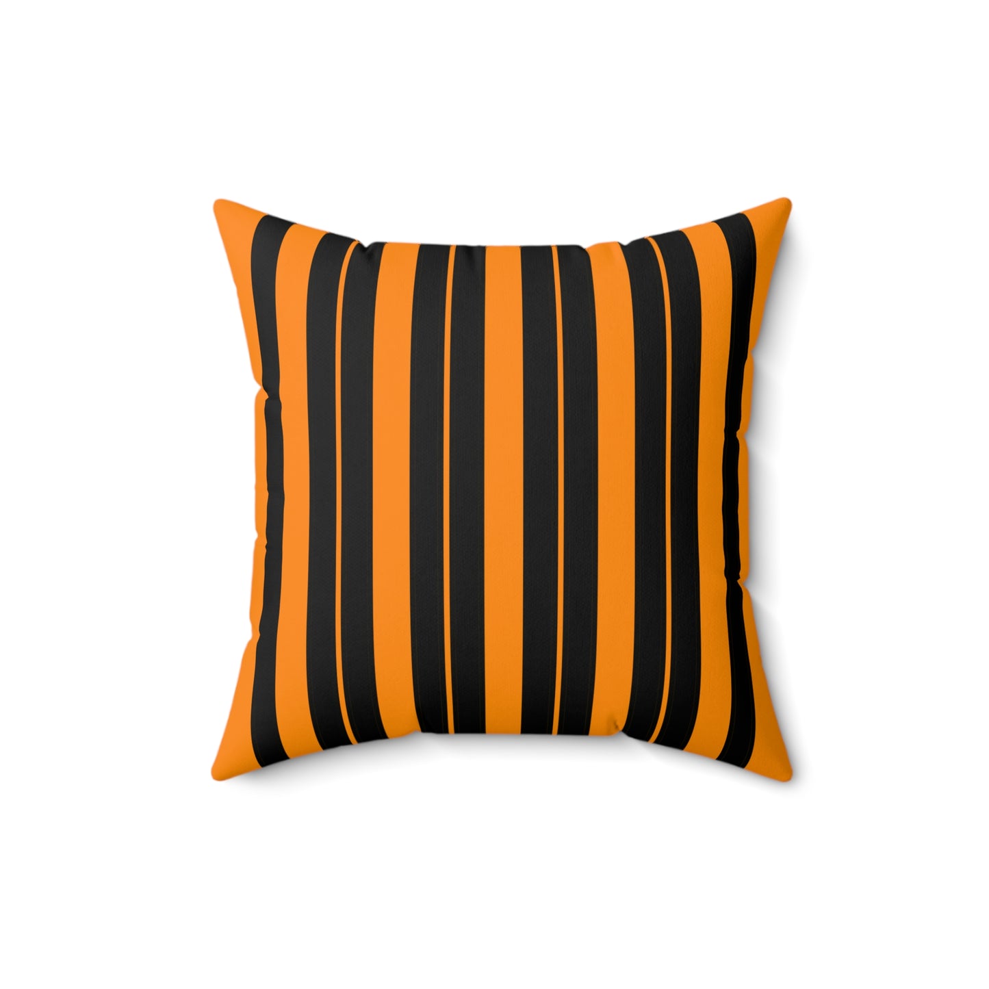 Dark Orange, Black Retro Stripes Cushion Pillow