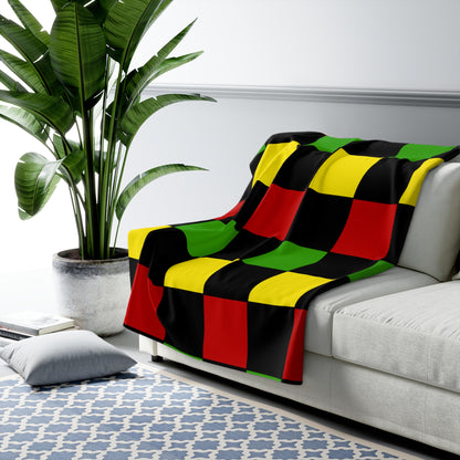 Saint Kitts And Nevis Retro Check Blanket Throw
