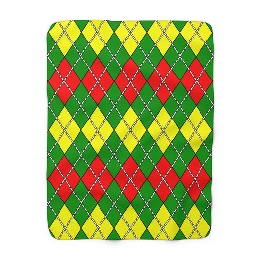 Guinea Retro Argyle Blanket Throw