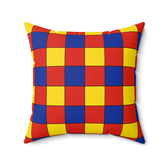 Romania Retro Check Cushion Pillow