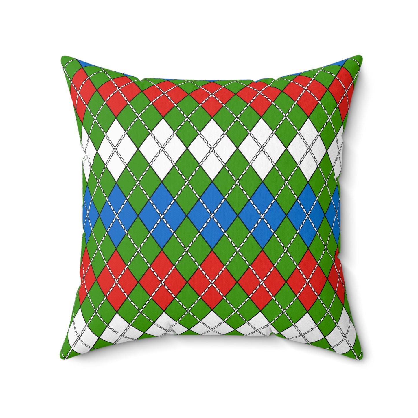 Equatorial Guinea Retro Argyle Cushion Pillow