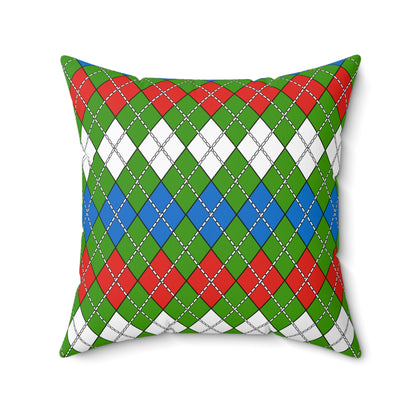Equatorial Guinea Retro Argyle Cushion Pillow