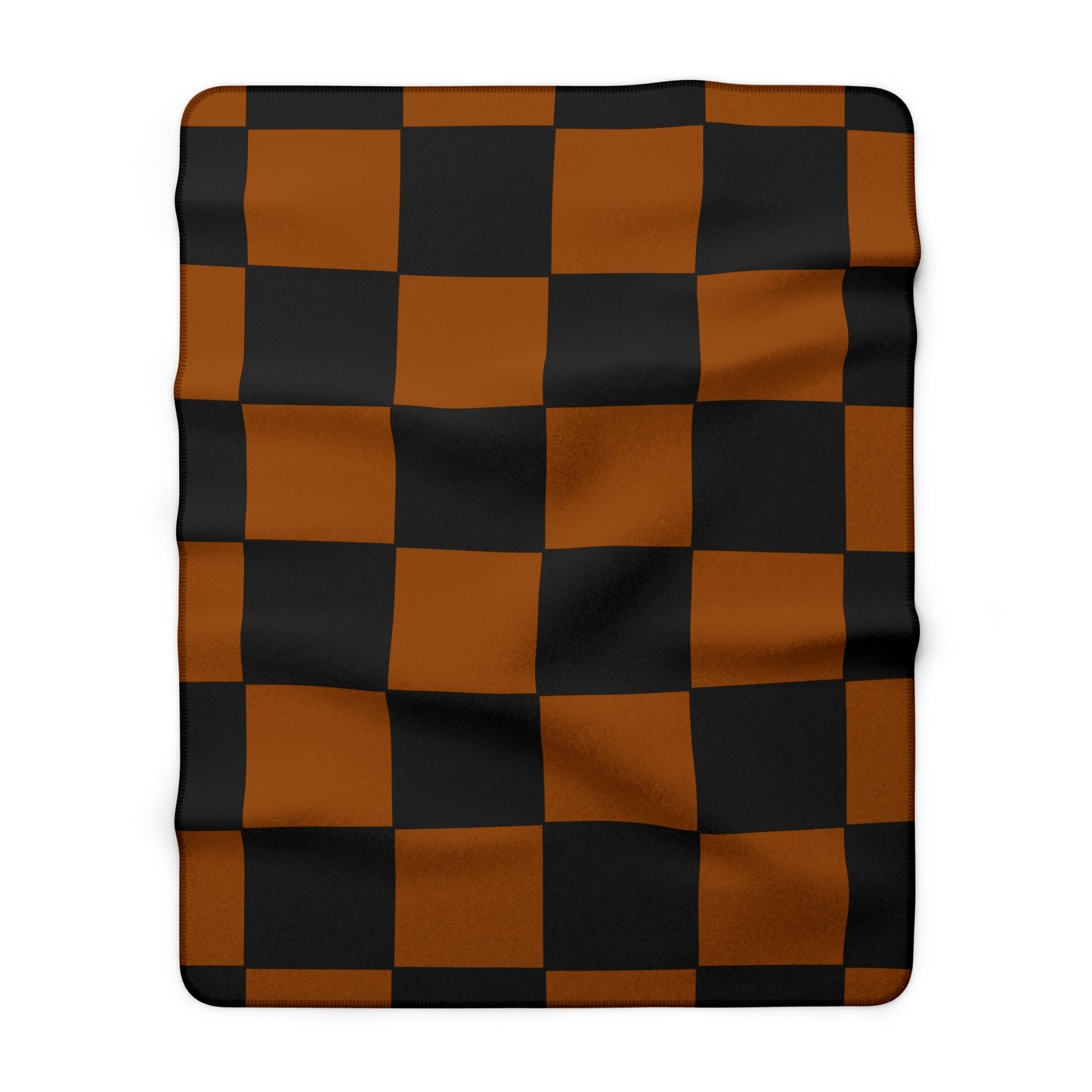Brown, Black Retro Check Blanket Throw