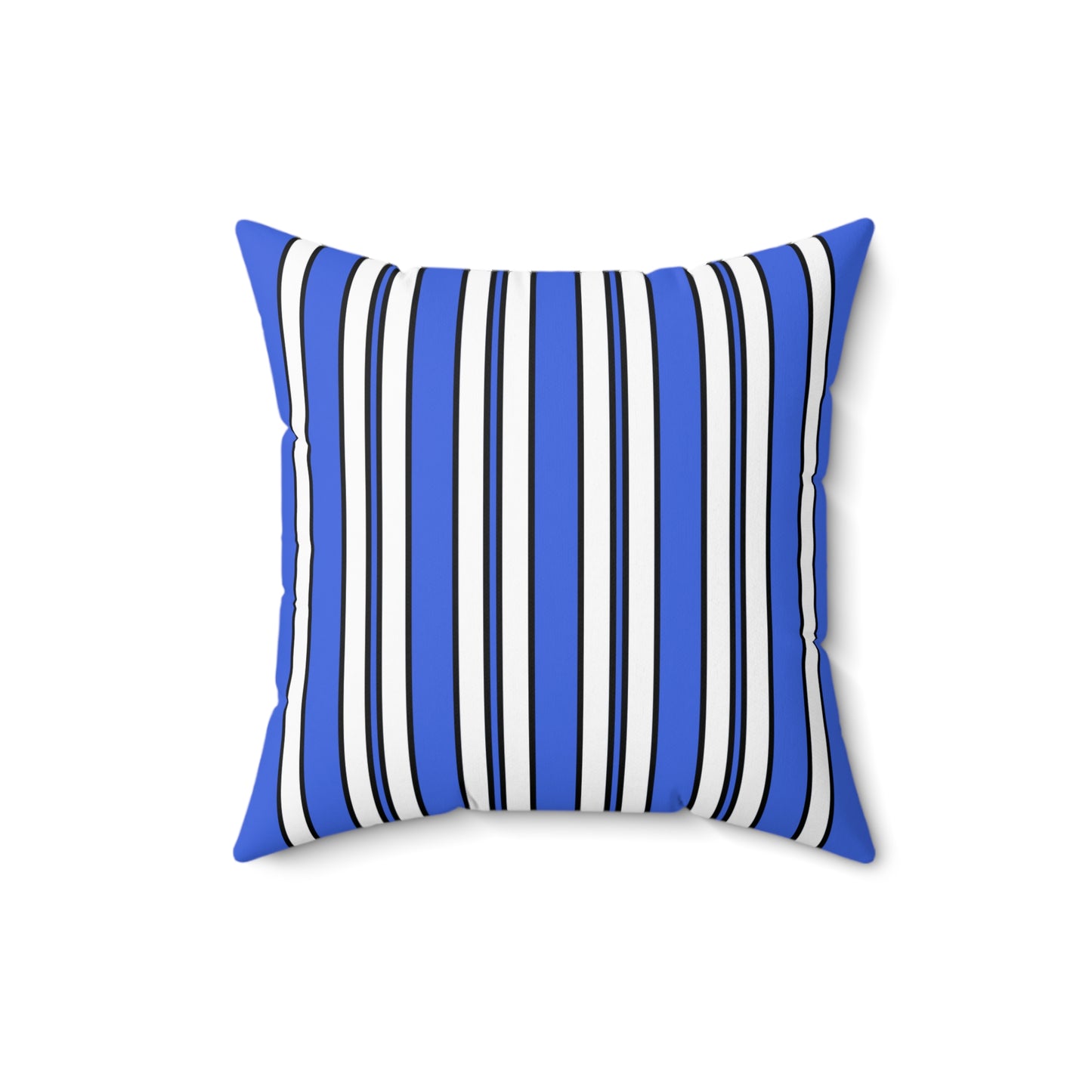 Royal Blue, White Retro Stripes Cushion Pillow