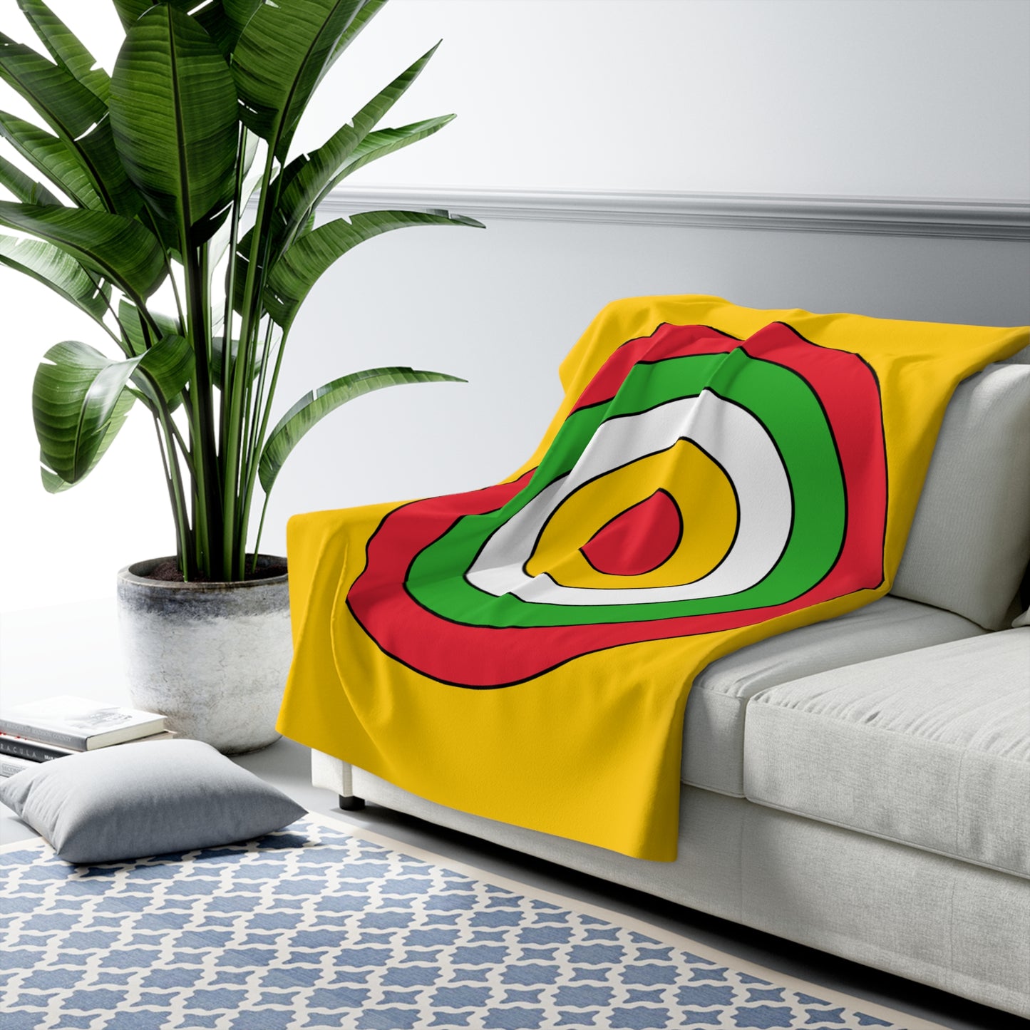 Myanmar Retro Target Blanket Throw