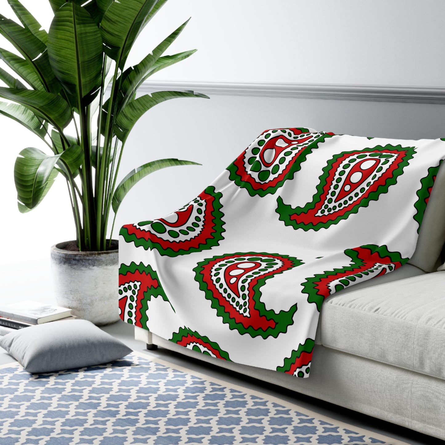 Tajikistan Retro Paisley Blanket Throw