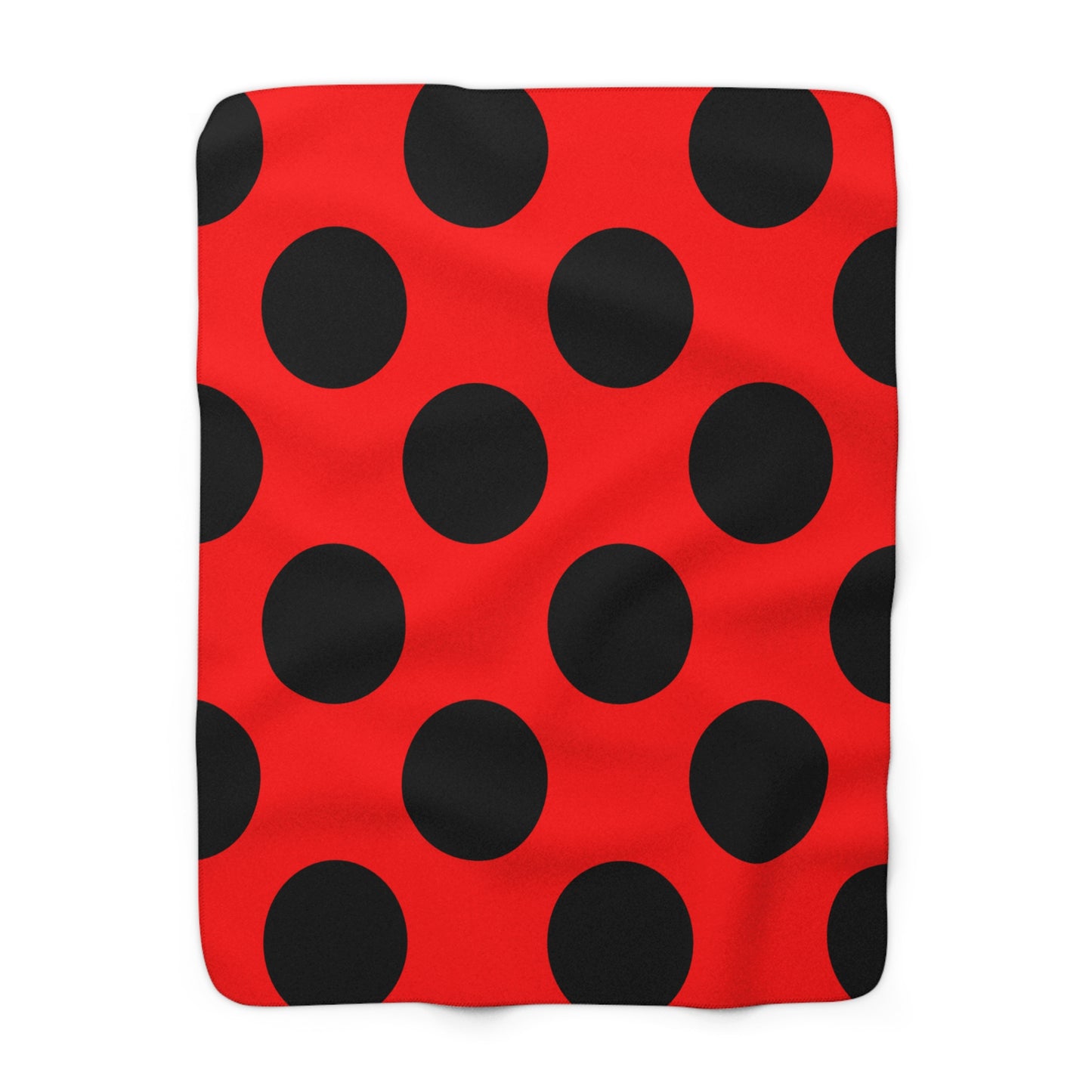 Red, Black Retro Polka Dots Blanket Throw