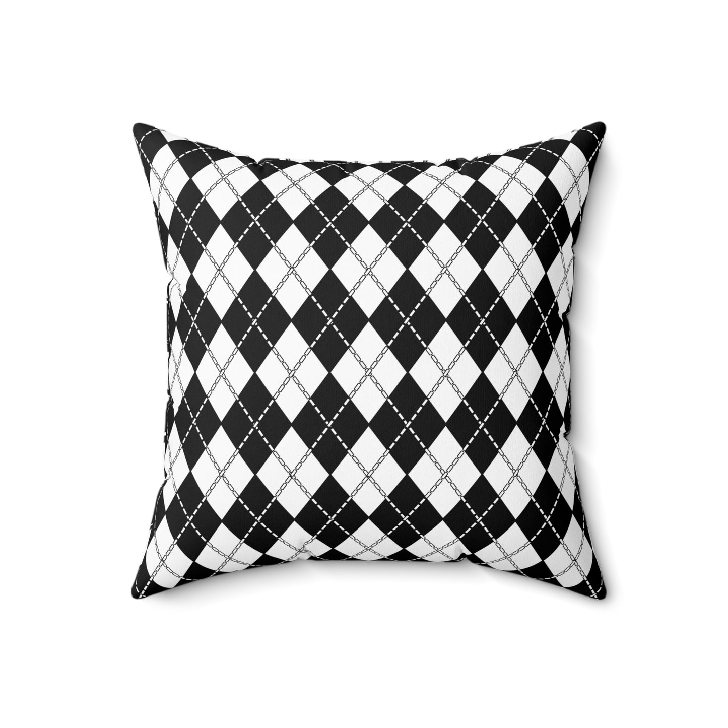 Black, White Retro Argyle Cushion Pillow