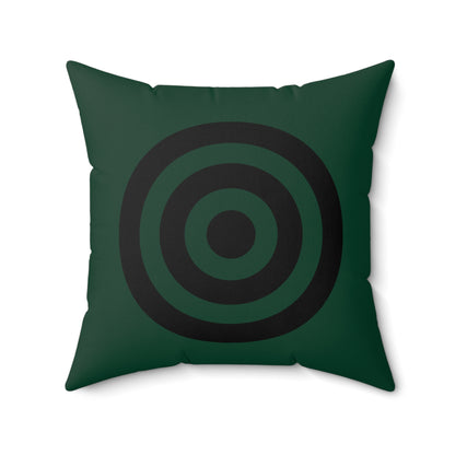 Dark Green, Black Retro Target Cushion Pillow