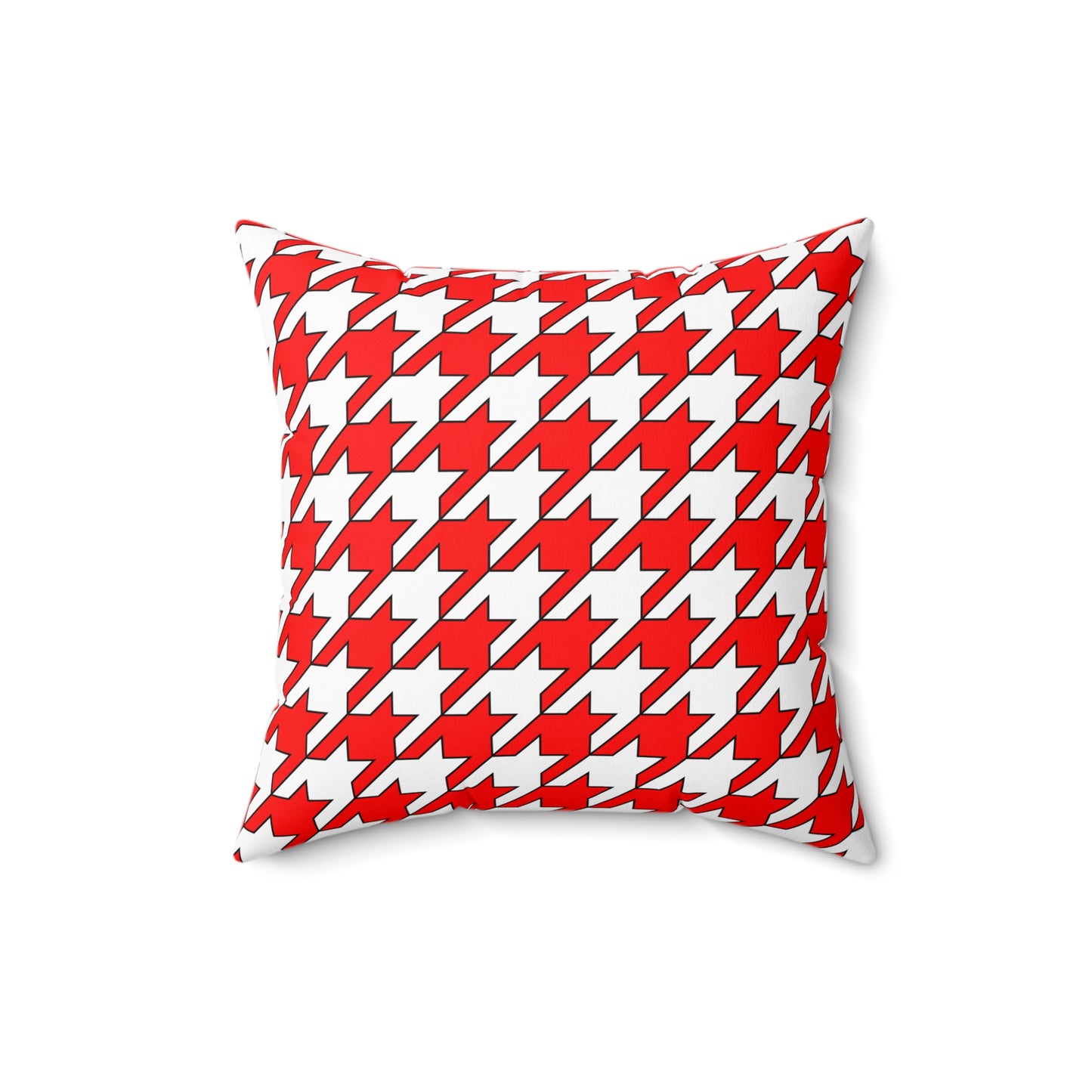 Red, White Retro Houndstooth Cushion Pillow