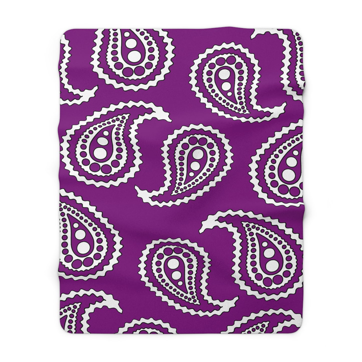 Purple, White Retro Paisley Blanket Throw