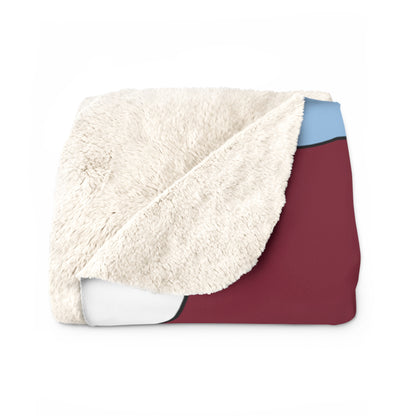 Claret, Blue, White Retro Polka Blanket Throw