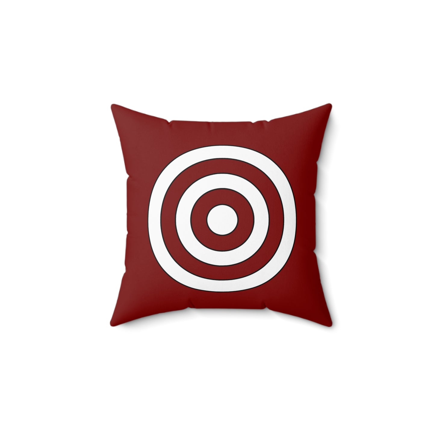 Maroon, White Retro Target Cushion Pillow