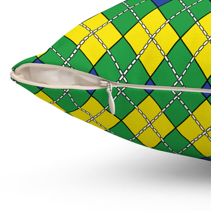 Brazil Retro Argyle Cushion Pillow