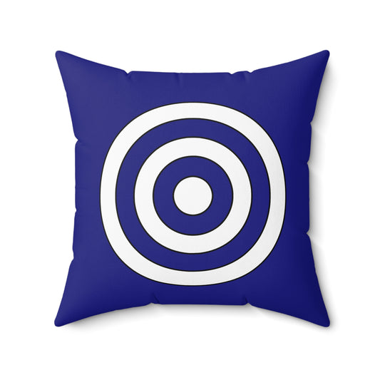 Navy Blue, White Retro Target Cushion Pillow