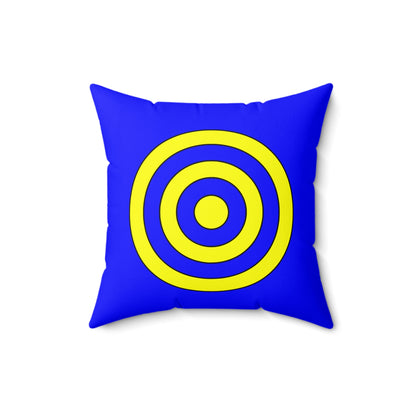 Blue, Yellow Retro Target Cushion Pillow