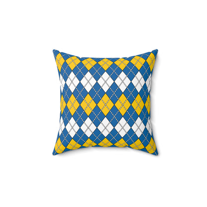 Canary Islands Retro Argyle Cushion Pillow