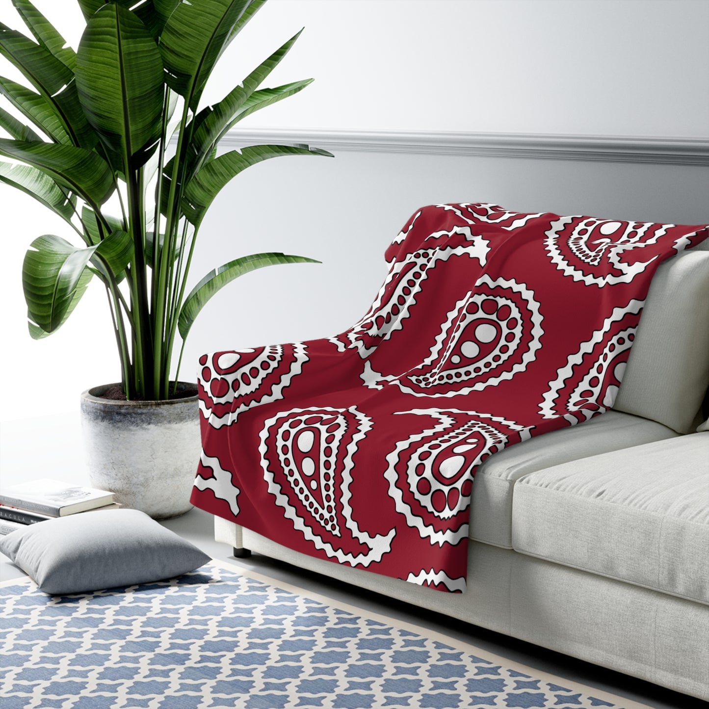Latvia Retro Paisley Blanket Throw