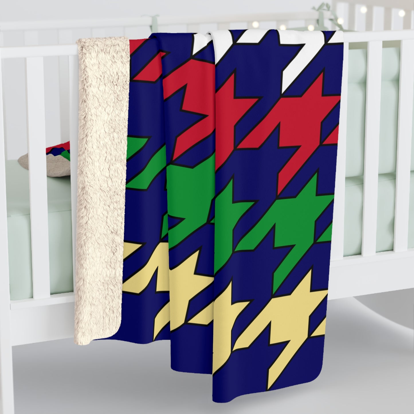 Cayman Islands Retro Houndstooth Blanket Throw
