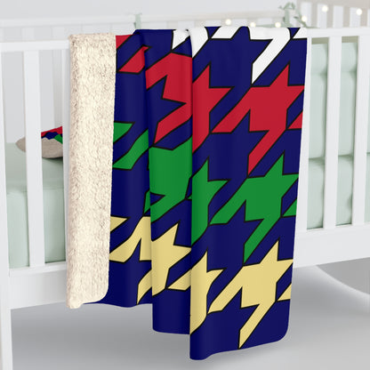 Cayman Islands Retro Houndstooth Blanket Throw