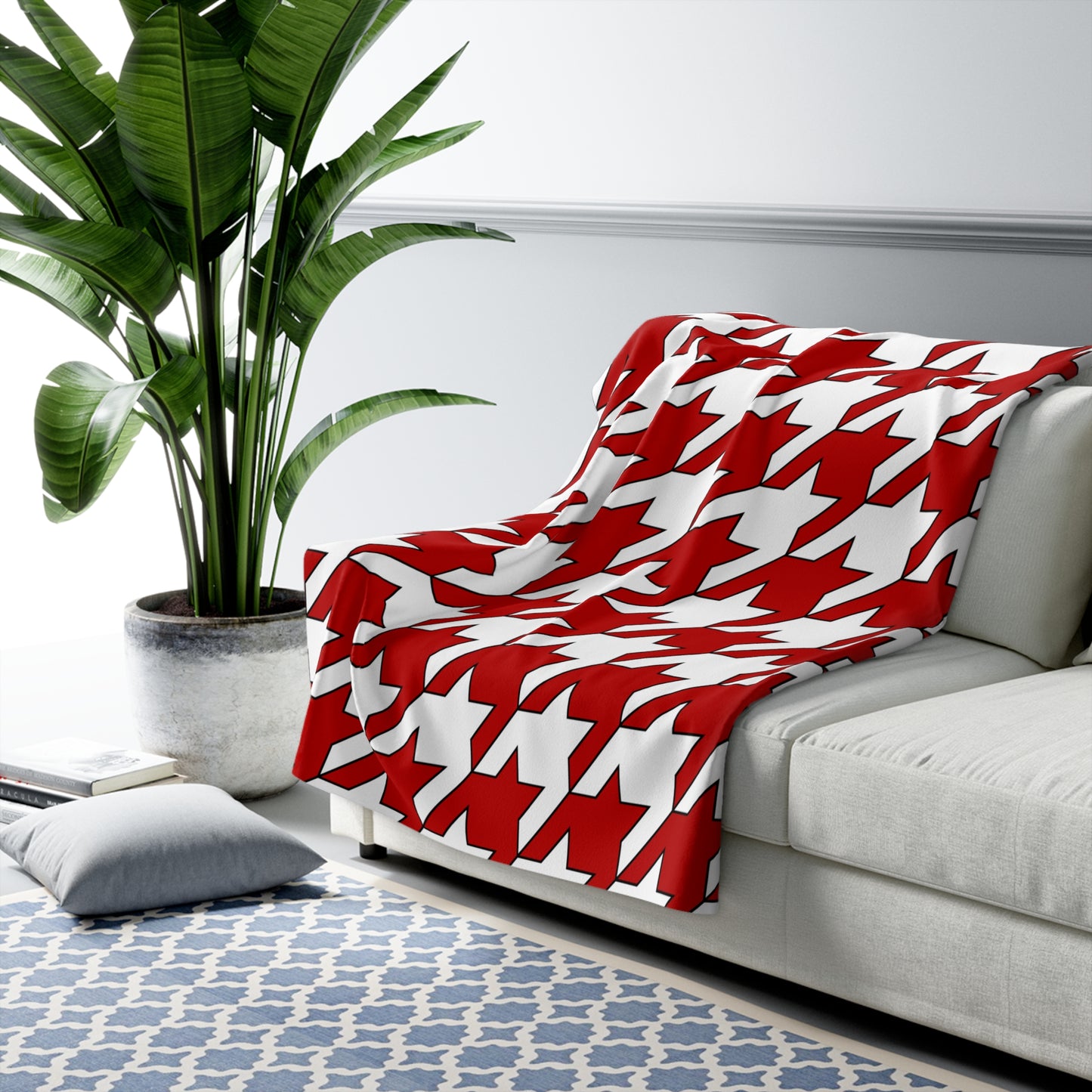 Isle Of Man Retro Houndstooth Blanket Throw
