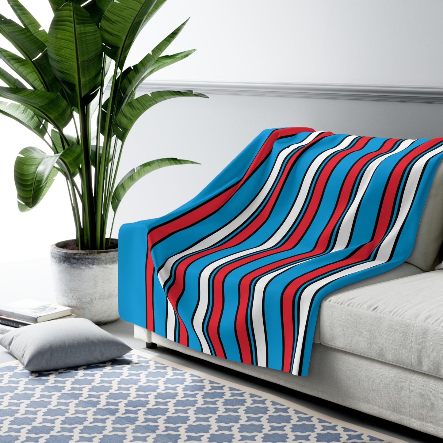 Luxembourg Retro Stripes Blanket Throw