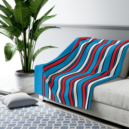 Luxembourg Retro Stripes Blanket Throw