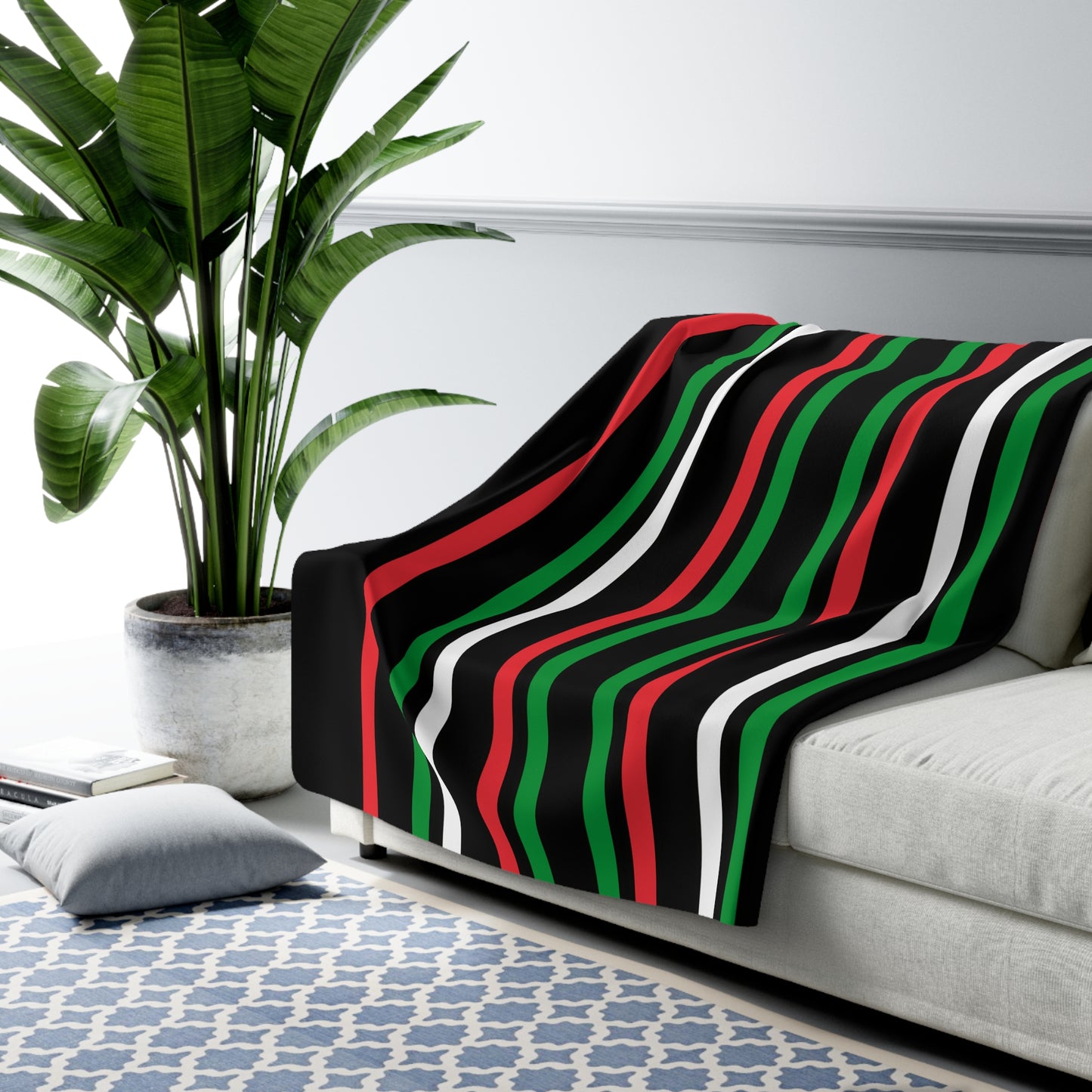Palestine Retro Stripes Blanket Throw
