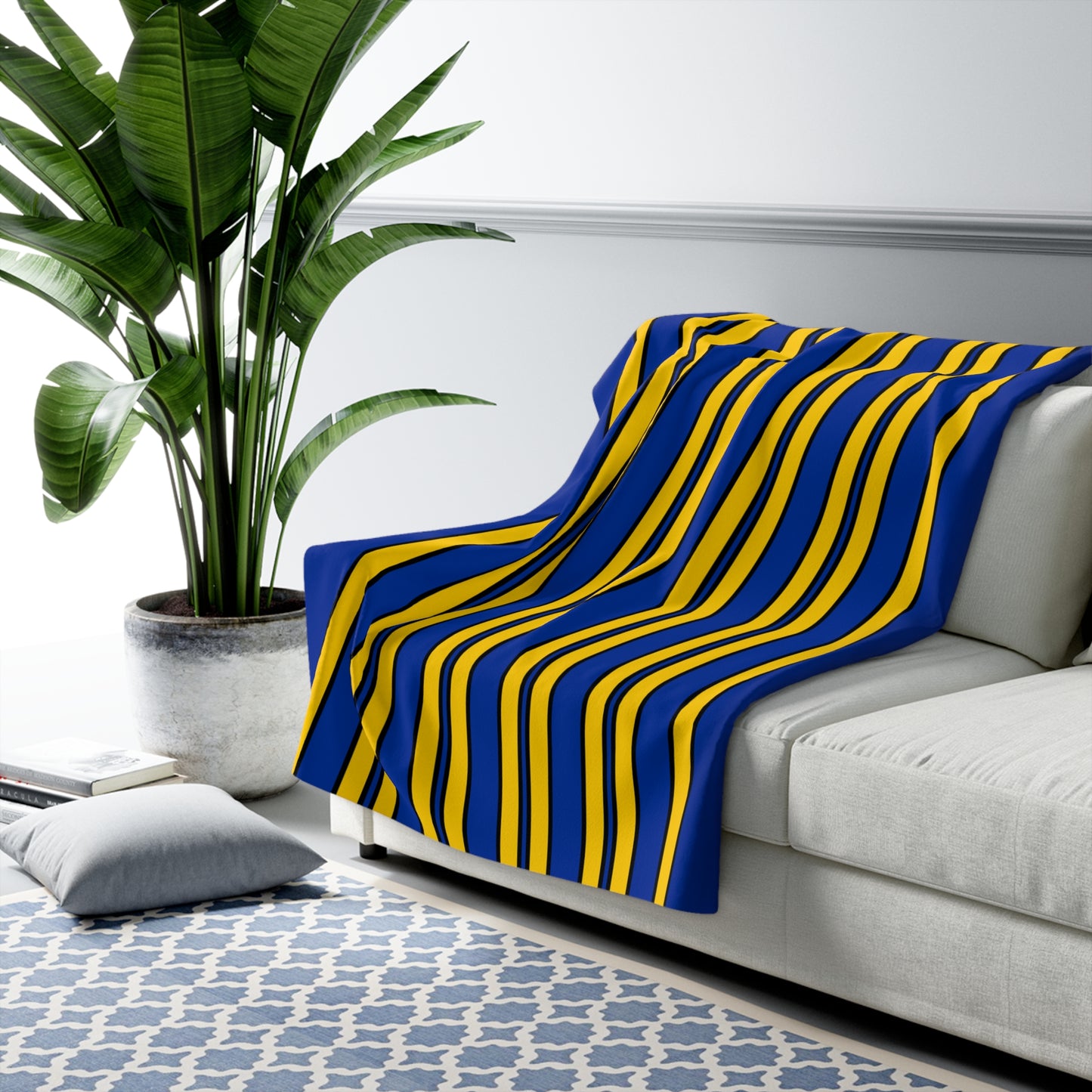 European Union Retro Stripes Blanket Throw