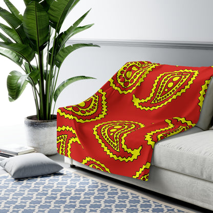 Vietnam Retro Paisley Blanket Throw